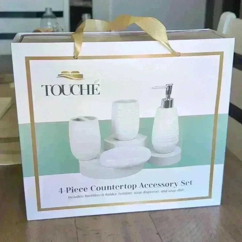 Touche 4 piece countertop accessory set